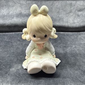 Precious Moments Bless Your Soul Little Girl Sitting Porcelain Figure